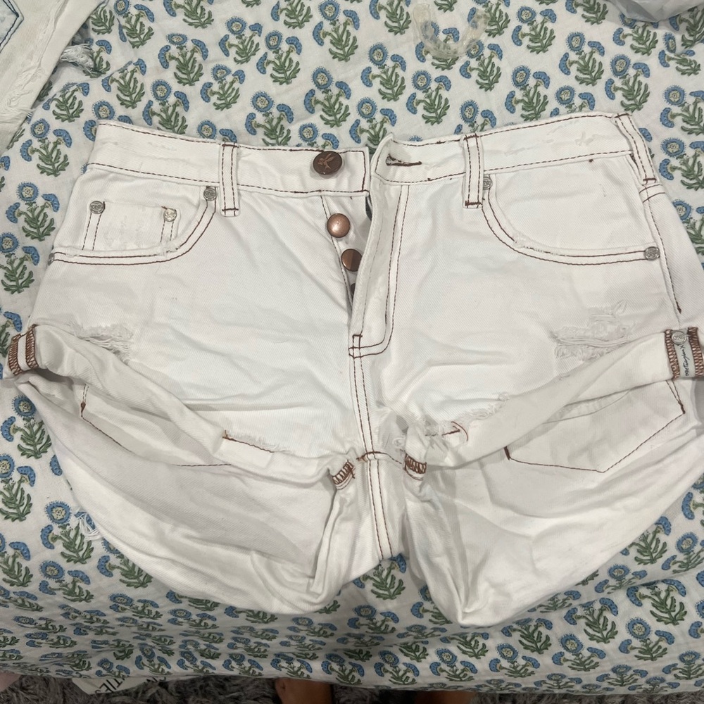 One Teaspoon White Jean Shorts